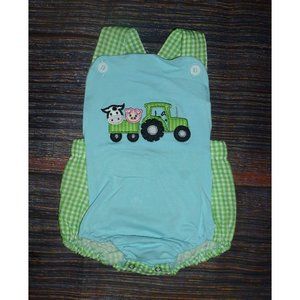 Boutique Farm Tractor Cow Pig Baby Boys Bodysuit Romper Jumpsuit
